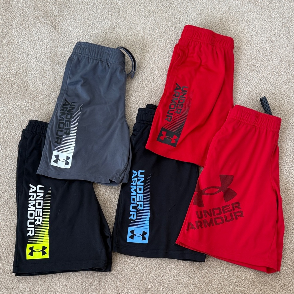 Under Armour Kids' Shorts - Red, Black, Gray